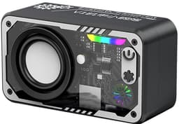 Fivesquare SteelCannon RGB Speaker – Mini Bluetooth Speaker met Transparant Industrieel Design, 5W Bass & RGB Ambient Licht Zwart — thumbnail 1