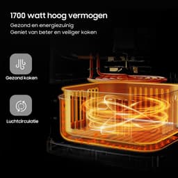 Dewelling 625A Airfryer - XL 6,5L - Kompakt Heteluchtfriteuse met Metalen Binnenmand - 1700W - Zwart — thumbnail 2