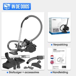 Strex Stofzuiger Zonder Zak - 700W Krachtige Zakloze Stofzuiger - HEPA Filter - 2.5L Stofreservoir - Extra Lang Snoer - Inclusief 4 Opzetstukken — thumbnail 9