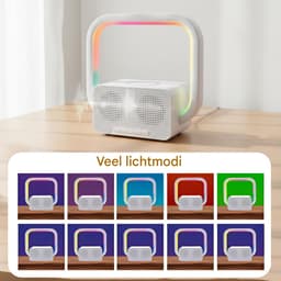 longziming -Luidspreker – Bluetooth Speaker – Draadloos Oplaadstation met Bluetooth Speaker – LED Sfeerverlichting – Speaker met Helder Geluid – Multifunctionele Bureau- en Nachtkast Speaker — thumbnail 4