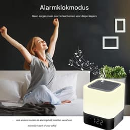 GELLDG Draagbare Bluetooth-luidspreker met verlichting - kan gebruikt worden als nachtlampje - aanraakgevoelige dimbare wekker - RGB-kleurveranderende ledverlichting - een geschikt cadeau geschikt voor meisjes, kinderen, tieners — thumbnail 2