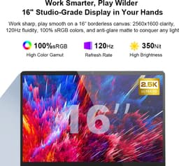 A15Pro 16 inch laptop - Ryzen 5 5500U - 16GB RAM - 1TB NVMe - QHD 120Hz - Windows 11 — thumbnail 2