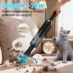 Grenintol H6X - Handstofzuiger Oplaadbaar - Kruimelzuiger Snoerloos - Auto Stofzuiger Draadloos - Krachtige Zuigkracht 25000Pa - Voor Thuis & Auto - Opzetstukken en Extra HEPA Filter - Compact - Geschikt Voor Huisdierharen — thumbnail 2
