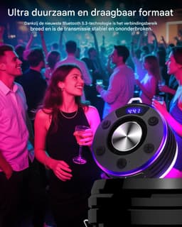 Bluetooth Speaker Klein, Douche Speaker met LED Licht, Zuignap en Microfoon, IPX7 Waterdichte Douche Radio, Muziekbox voor Strand, Feest — thumbnail 5