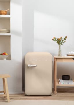 CREATE - Koelkast in retrostijl - Zand - Handvat Marmer - FRIDGE RETRO 107L — thumbnail 5