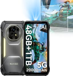 Blackview XPLORE 2 Projector - Robuuste Smartphone - 5G - 48GB RAM - 1TB ROM - 20000mAh - 120W snel opladen - 6.73 inch QHD+ AMOLED-scherm - Nachtzicht - Android 15 - Robuuste Telefoon - NFC - GPS - Zwart — thumbnail 1