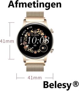 Belesy® MIRACLE - Smartwatch Heren - Horloge – Stappenteller – Calorieën - Hartslag – Sporten - Belfunctie - Je eigen foto als wijzerplaat - Kleurenscherm - Full Touch – Siliconen - Zwart - Moederdag — thumbnail 3
