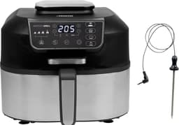Princess Airfryer Grill XXL 182092 - 2 in 1 Grill en Heteluchtfriteuse - Temperatuurmeter - Groot 5.6 liter - 265 graden - 4 voorgeprogrammeerde programma's - RVS/Zwart — thumbnail 1