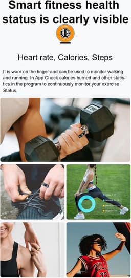 WizBay Premium Select® Smart Ring Zilver - Hartslag, Slaap, Zuurstof - Multi Sport Modi - Oplaadcase - Maat 11 — thumbnail 7