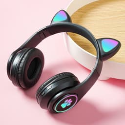 KINSI Bluetooth Gaming Headset - Stylish Kat Oor Design met LED - Verlichting! Perfect voor Meisjes, Compatibel met Alle Apparaten (Tablet / Computer / Telefoon) — thumbnail 9