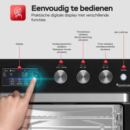 TurboTronic AF32DRD Airfryer XXL en Mini Oven – 32 Liter – Vrijstaande Oven – 12 Kookprogramma’s – 25° tot 230°C – Zwart — thumbnail 7