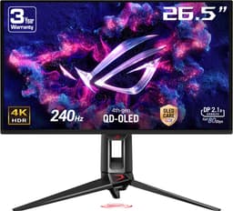ASUS ROG Swift OLED PG27UCDM - 4K QD-OLED Gaming Monitor - DP2.1 - USB C 90W Power Delivery - 240Hz - 27 Inch — thumbnail 1