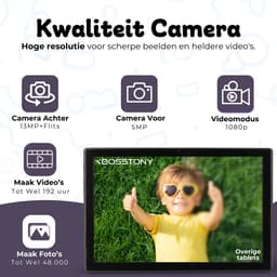 Bosstony Snelle Kids Tablet 10 inch - Ouderlijk Toezicht - 6000mAh Batterij - 192 GB - Incl Beschermpakket - Kindertablet vanaf 3 jaar - Tablet Kinderen — thumbnail 8