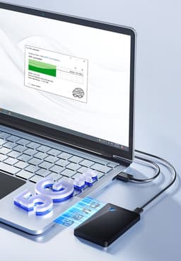 Dutch Wanted Space Draagbare Externe Harde Schijf - Snelle writing speed - 5TB HDD Opslag - Plug and play - Portable storage - Opslag extern pc of laptop - USB 3.2 - Harde schijf expansion — thumbnail 3