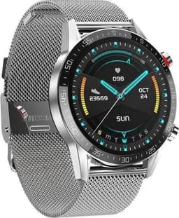 Belesy® Contact - Smartwatch Dames – Smartwatch Heren - Horloge – Stappenteller - Bloeddruk - 1.3 inch - Kleurenscherm - Full Touch - Bluetooth Bellen - Zilver - Staal - Moederdag — thumbnail 1