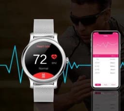 Belesy® SMART - Smartwatch Dames - Smartwatch Heren - Horloge - Stappenteller - 1.3 inch - Kleurenscherm - Full Touch - Bluetooth Bellen - Goud - Roze - Siliconen - Moederdag — thumbnail 17