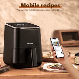 Aigostar Dot - Airfryer - Heteluchtfriteuse - Digital Touchscreen - 2 Liter - Geschikt voor 1-2 personen - 8 snelkeuze programma's - Compact - 1200W -Zwart — thumbnail 3