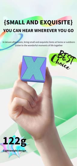 Mini speaker- X1 bluetooth draagbaar outdoor speaker- draagbare waterdicht speaker- 5 cm x 5 cm x 3,6 cm, paarse kleur. — thumbnail 6