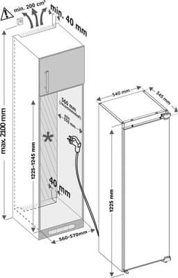 Inventum IKK1222D 122 cm energiezuinige inbouw koeler - Zeer stil - Koelkast 193 liter - Vershoudlade - Superkoelen - Vakantiestand - Deuralarm - Led-verlichting - Deur op deur - Wit — thumbnail 6