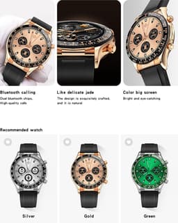 Darenci Smartwatch Superior Pro - Smartwatch heren - Activity Tracker - Touchscreen - Bluetooth bellen - Bluetooth muziek - Stalen band - Heren - Horloge - Stappenteller - Bloeddrukmeter - Verbrande calorieën - Zuurstofmeter -Waterdicht- Zilver/Zwart — thumbnail 18