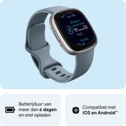 Fitbit Versa 4 - Smartwatch heren en dames - Blauw — thumbnail 6