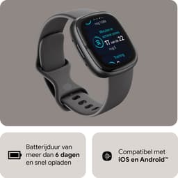Fitbit Sense 2 - Smartwatch heren en dames - Zwart — thumbnail 8