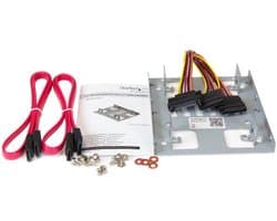 StarTech.com Dubbele 2,5 inch naar 3,5 inch HDD-steun voor SATA harde schijven 2,5 inch naar 3,5 inch steun met 2 schijven voor montagebay