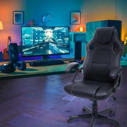 LifeGoods Gaming Stoel - Gamestoel - Verstelbaar in Hoogte - Comfortabele Gaming Chair - Kunstleer - Zwart — thumbnail 7