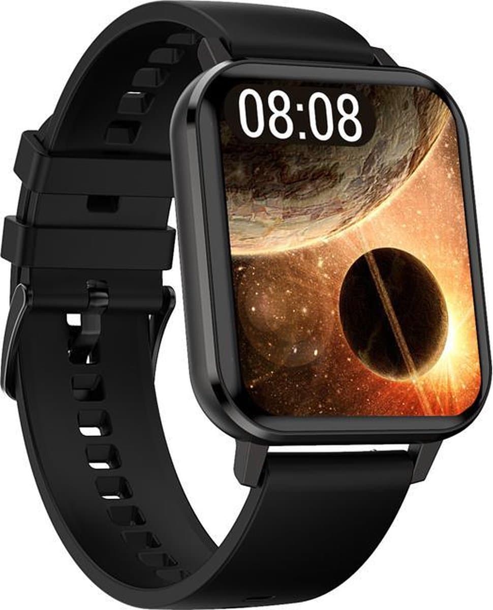 Belesy® Retina X - Smartwatch Dames - Smartwatch Heren - Horloge - 1.78 inch - Kleurenscherm - Full Touch - Stappenteller - Multi Sport - Multi Watchfaces - Maak je eigen wijzerplaat functie - Siliconen - Zwart - Moederdag — afbeelding 1