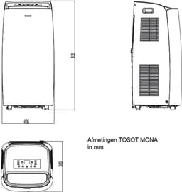 TOSOT Mona-20 Mobiele Airco – 3,5 kW – Met WiFi & Afstandsbediening – Wit — thumbnail 3