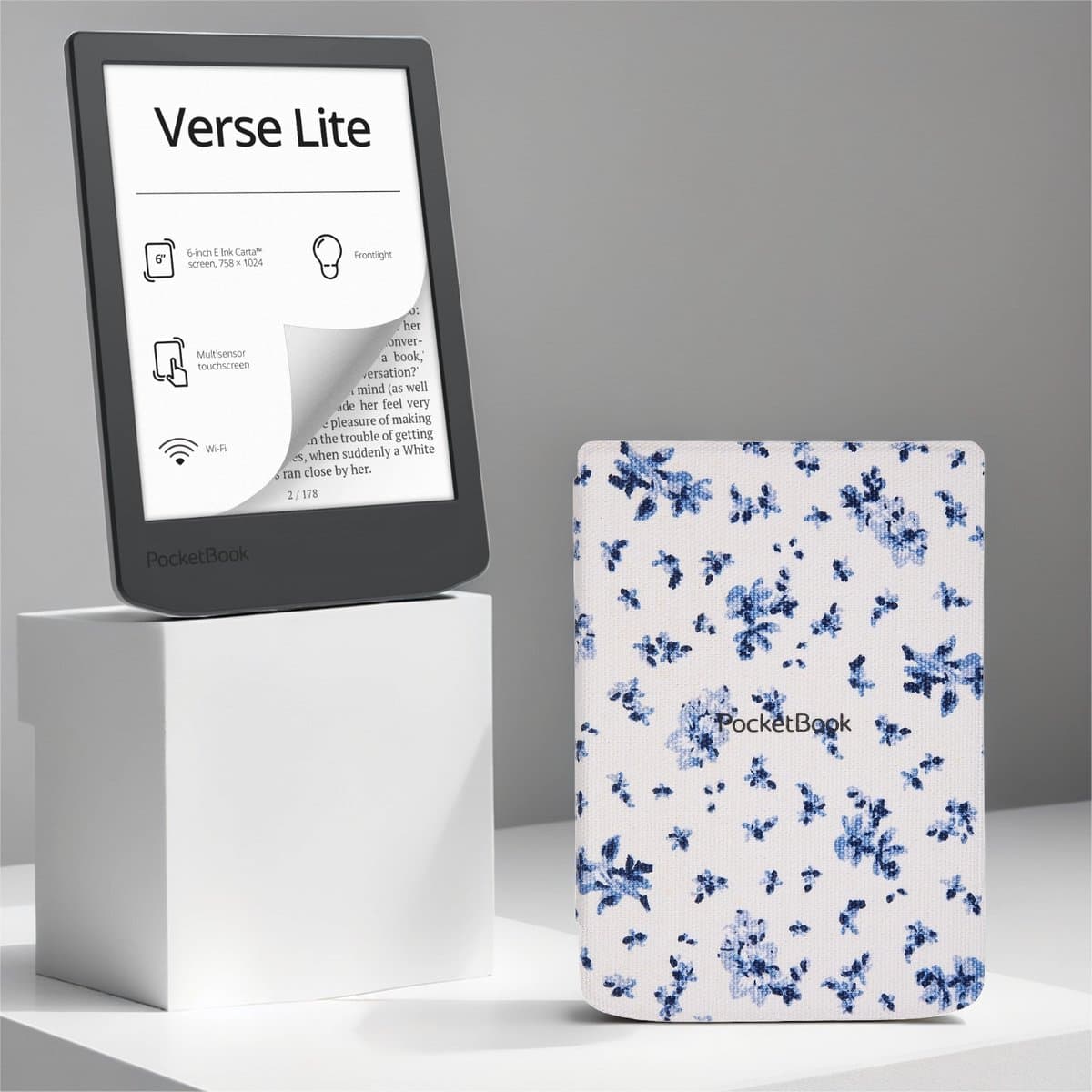 PocketBook Verse Lite + Bloemen PocketBook hoesje — afbeelding 1