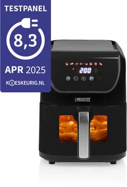 Princess Airfryer XL 182240 - Heteluchtfriteuse - BPA vrij - 5.5 liter - Kijkvenster - Touchscreen - 8 Programma's - Slank Ontwerp - 1500W - Inclusief Grillrek - Zwart - venster — thumbnail 10