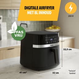 Tristar Airfryer FR-9418 - 8L - Grote Capaciteit XXL - PFAS Vrij - 7 programma's - Warmhoudfunctie - 2000 Watt — thumbnail 2