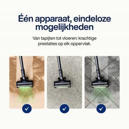Samako Steelstofzuiger Draadloos - 450W - Kruimeldief - 4 Opzetstukken - Stofzuiger 32kPa zuigkracht - Zonder zak op accu - CleanDetect — thumbnail 6