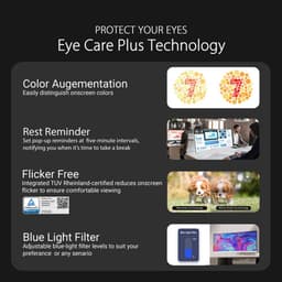 ASUS EyeCare VU34WCIP-W - QHD Ultrawide Monitor - Ingebouwde Air Purifier - USB-C 65W - 100hz - EPEAT Gold - 34 inch — thumbnail 9