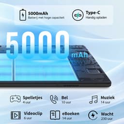 Hotlight A10L - Android 15 Tablet - 10.1 inch - 20(3+17)GB RAM/64GB ROM - Met Toetsenbord, Muis, Oordopjes & Bescherming – 5000mAh — thumbnail 6