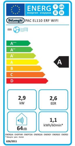 De’Longhi PACEL110ERFWIFI mobiele airconditioner 64 dB 1115 W Wit — thumbnail 2