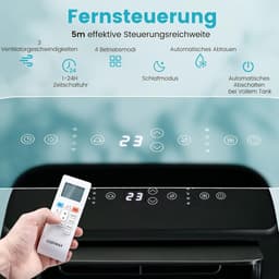 COSTWAY Mobiele airconditioning met afvoerslang, 14000 BTU, voor ruimtes tot 135 m³, 5-in-1 airconditioner voor koelen, verwarmen, ontvochtigen, ventileren en slaapmodus, app/afstandsbediening — thumbnail 6