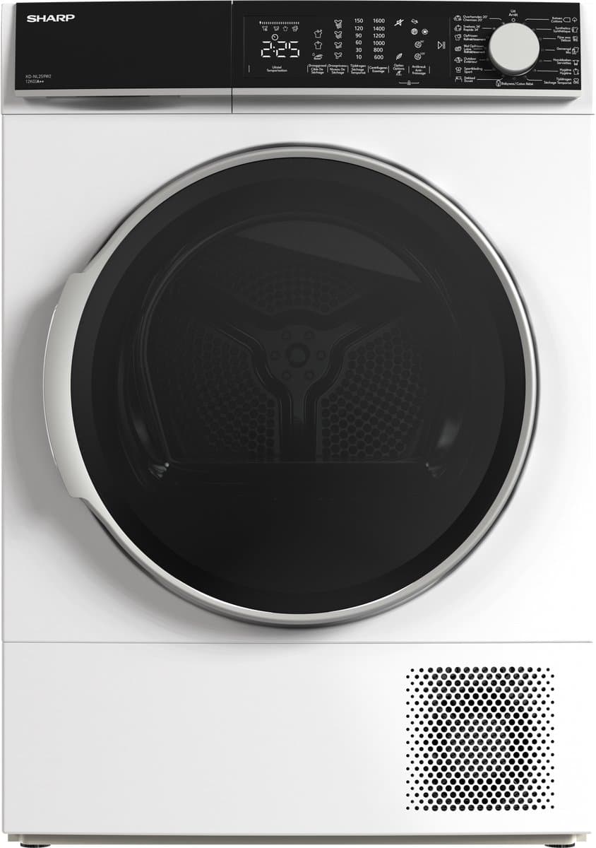 Sharp KDNL2S9W2BE - warmtepomp droger - 12KG - energie label D - 15 programma's - LED trommelverlichting - WIT — afbeelding 1