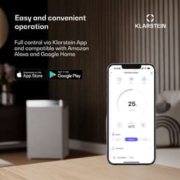 Klarstein mobiele airconditioner met luchtafvoerslang, 5-in-1 airconditioner, ventilator, luchtontvochtiger, luchtreiniger & nachtmodus, app-bediening, kleine & draagbare airconditioner voor thuis & op kantoor, 10000 BTU,9 kW voor 42 m² 50 dB — thumbnail 5