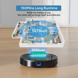 Bagotte BG800MAX Robotstofzuiger met Dweilfunctie - Met Laadstation - Dweilrobot - Inclusief Applicatie — thumbnail 9