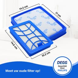 DEGG® - Filterset – Geschikt voor Philips PowerPro Expert – Vervangt FC6042/01 & FC8003/01 – Inlaatfilter + H11 Uitblaasfilter – Compatibel met FC9729, FC9741, FC9743, FC9744, FC9745 – COMBIDEAL — thumbnail 4
