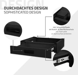 Tussenstuk voor wasmachine en droger – Universeel tussenbouwframe met lade 60,5x54 cm in zwart ML design — thumbnail 7