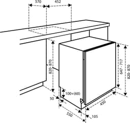 Inventum IVW4508A smalle inbouw vaatwasser - 10 couverts - Volledig integreerbaar - 45 cm breed - Bestekmand - 6 programma’s - Max nishoogte 87 cm - Startuitstel - Energielabel D — thumbnail 2