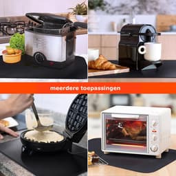 Hittebestendige Vuurvaste Siliconen Mat – Bakmat - Antislip Glasvezelmat 50x70 cm – Beschermmat voor Friteuse, Airfryer, Oven & Koffiezetapparaat - Inductie Beschermer - Hittemat - BBQ Mat — thumbnail 4