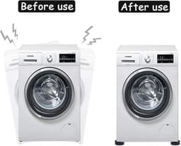 Trillingsdempers Wasmachine / Droogkast - Set Van 4 Stuks - Extra Dik - Stapelbaar - Wasmachine Dempers - Wasmachine Verhoger - Voetjes Droger - Geschikt Voor Wasmachine En Wasdroger - Antislip Rubber - Zwart — thumbnail 2
