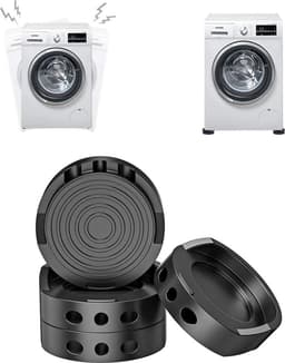 Trillingsdempers Wasmachine / Droogkast - Set Van 4 Stuks - Extra Dik - Stapelbaar - Wasmachine Dempers - Wasmachine Verhoger - Voetjes Droger - Geschikt Voor Wasmachine En Wasdroger - Antislip Rubber - Zwart — thumbnail 1