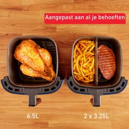 Tefal Easy Fry & Grill EY8014 XXL 6,5L - 2-in-1 Heteluchtfriteuse met Uitneembare Verdeler - Blauw Airfryer met 8 Automatische Kookprogramma's - Beste Grote Airfryer van Tefal - Digitaal Display - Extreem stil - Koken Zonder Olie - Anti Aanbaklaag — thumbnail 3