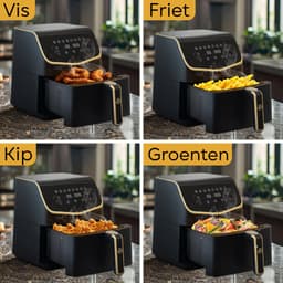 AG Airfryer XXL Premium- Luchtfriteuse - Anti-aanbak - Tot 8 personen- Uitneembare Bak - Vaatwasserbestendig - Met Receptenboek - Extreem Stil- Snelkooktechnologie - Digitaal Display - Tot 200°C - 8 Voorgeprogrammeerde standen. 5.5L Zwart — thumbnail 13