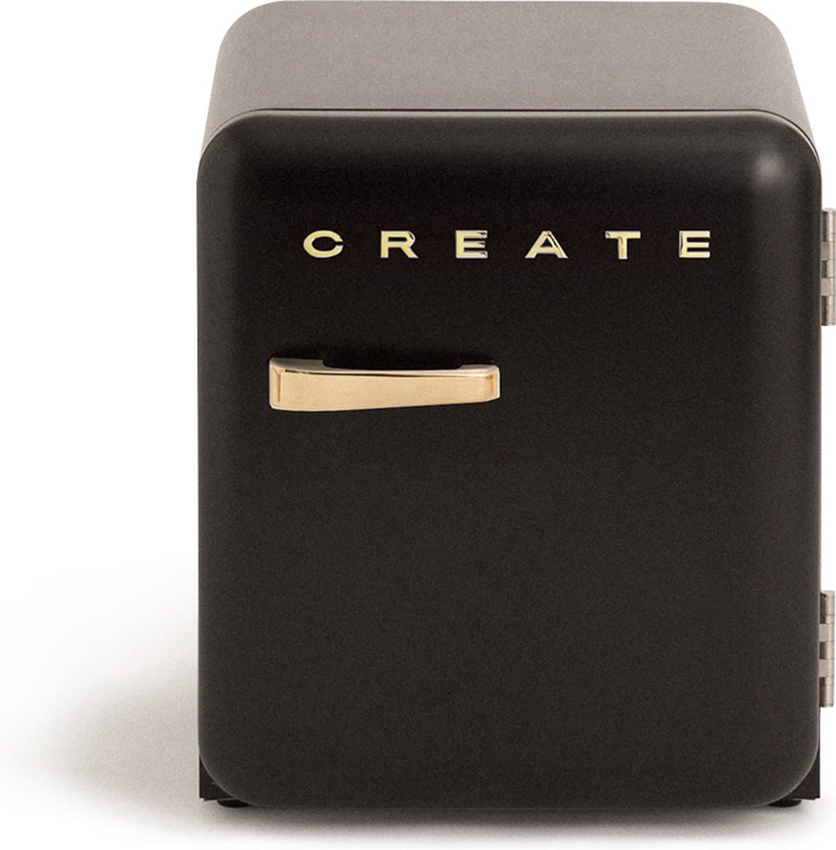 CREATE - Koelkast in retrostijl - Zwart - Handvat Goud - FRIDGE RETRO 48L — afbeelding 1